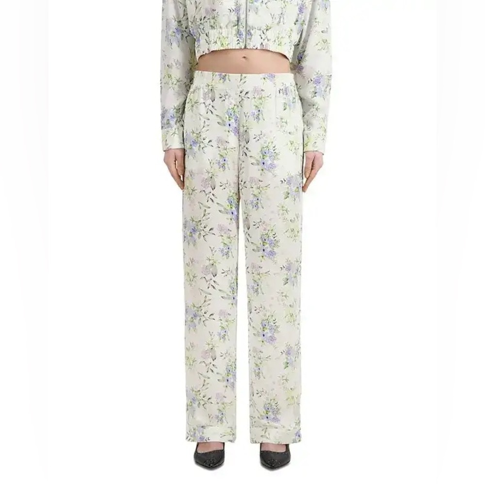 NWT SIZE 1/US S 2/US M 3/US L The Kooples Cream Floral Women's Trousers
